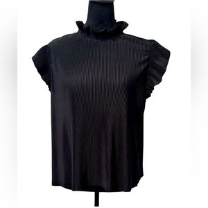 Zara Black Pleated Top | Size Small (Runs Larger) | Elegant & Versatile